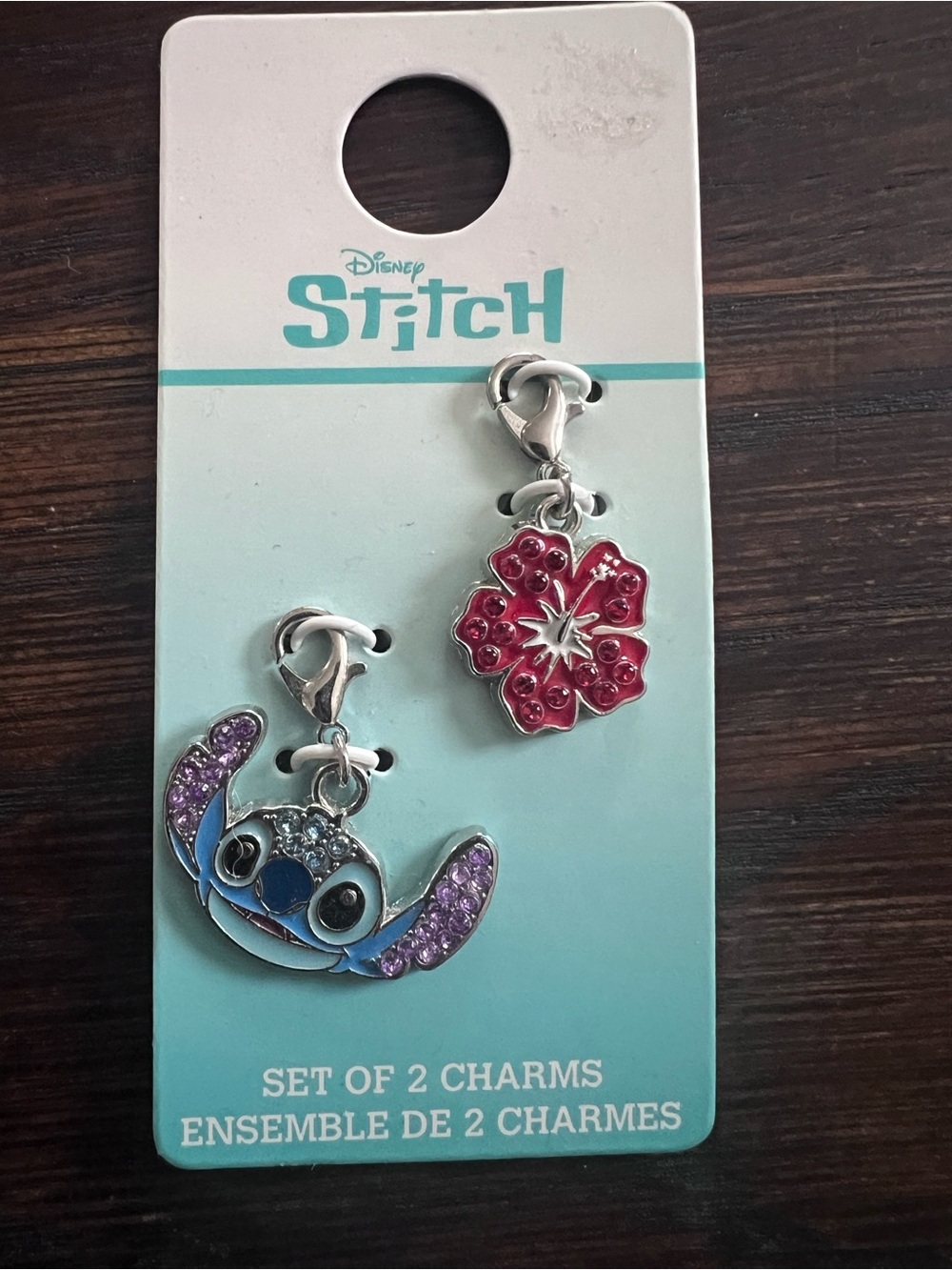 NWT Disney Stitch Kids Charm Set - stitch and hibiscus flower